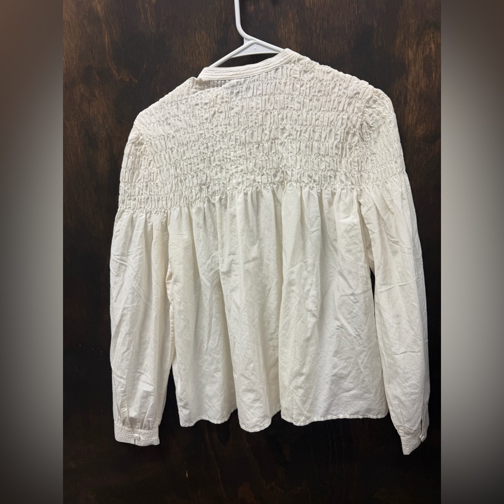 MADEWELL M Smocked Top in Cotton-Silk Blend NW994 - Picture 5 of 6